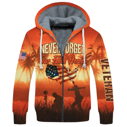 VETERAN NV-VTR-42 Premium Heavy Fleece Zip Hoodie