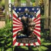 Never Underestimate Old Woman With DD-214 Eagle Liberty Statue Combat Boot Veteran Flag