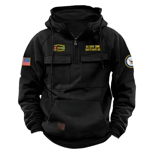 New Release! Personalized Gift U.S. Coast Guard Tactical Quarter Zip Hoodie BLVTR240524A03CG
