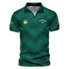 Adidas Masters Tournament Dark Green Gradient Stripes Pattern Golf Sport Vneck Polo Shirt Style Classic Polo Shirt For Men