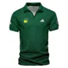 Dark Green Pattern In Retro Style With Logo Masters Tournament Callaway Vneck Polo Shirt Style Classic Polo Shirt For Men UXGL169