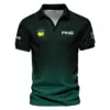 Gradient Dark Green Geometric Pattern Masters Tournament Callaway Vneck Polo Shirt Style Classic Polo Shirt For Men
