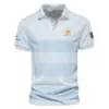 V-neck Polo Shirt Cleveland Golf Presidents Cup Light Blue Background Line Blue HOPDC120724A01CLEZVPL