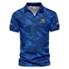 Presidents Cup Dark Blue Abstract Background With Sport Pattern Callaway Vneck Polo Shirt Style Classic