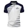 Rolex 152nd Open Championship Blue White Line Pattern Vneck Polo Shirt All Over Prints  HOTOP280624A02ROXZVPL