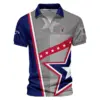 Updated Logo 125th U.S. Open Ping White Star Red Line Blue  Vneck Polo Shirt Style Classic Polo Shirt For Men