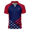 Callaway Updated Logo 125th U.S. Open Star White Dark Blue Red Background Vneck Polo Shirt Style Classic Polo Shirt For Men