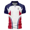 Update Logo 2025 PGA Championship Callaway Blue White Brush Line Vneck Polo Shirt Style Classic Polo Shirt For Men