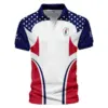 Callaway Updated Logo 125th U.S. Open Blue Abstract Background Line Vneck Polo Shirt Style Classic