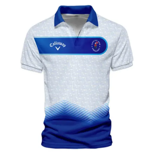Updated Logo 125th U.S. Open Blue Gradient Pattern White  Callaway Vneck Polo Shirt Style Classic UXGL193-CLW