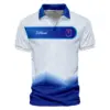 Updated Logo 125th U.S. Open Blue Gradient Pattern White  Callaway Vneck Polo Shirt Style Classic UXGL193-CLW