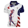 Callaway Updated Logo 125th U.S. Open Blue Abstract Background Line Vneck Polo Shirt Style Classic