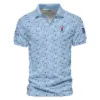 Updated Logo 125th U.S. Open Cobra Golf  Golf Icons Pattern Light Blue Vneck Polo Shirt Style Classic