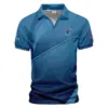 Updated Logo 125th U.S. Open Dark Blue Gradient Background Callaway Vneck Polo Shirt Style Classic