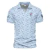 Updated Logo 125th U.S. Open Dark Blue Gradient Background Ping Vneck Polo Shirt Style Classic