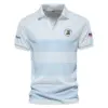 V-neck Polo Shirt Callaway 125th US Open Championship Light Blue Background Line Blue UXGL171