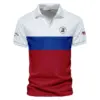 V-neck Polo Shirt Wilson Staff 125th US Open Championship Light Blue Background Line Blue HOUSG120724A02WSZVPL