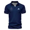 Nike Updated Logo 125th U.S. Open Stars Gradient Pattern Dark Blue Vneck Polo Shirt Style Classic Polo Shirt For Men