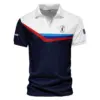 Updated Logo 125th U.S. Open Golf Blue Red Line White Pattern Callaway Vneck Polo Shirt Style Classic Polo Shirt For Men