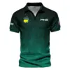 Gradient Dark Green Geometric Pattern Masters Tournament Rolex Vneck Polo Shirt Style Classic Polo Shirt For Men UXGL185-RL