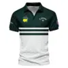 Dark Green Mix White With Logo Pattern Masters Tournament Ping Vneck Polo Shirt Style Classic Polo Shirt For Men