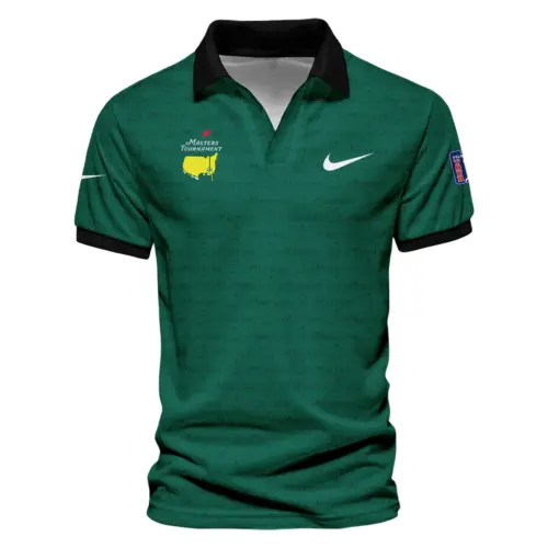 Masters Tournament Nike Gradient Dark Green Pattern Vneck Polo Shirt Style Classic Polo Shirt For Men