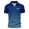 Golf Sport Pattern Blue Sport Uniform Update Logo 2025 PGA Championship Rolex Vneck Polo Shirt Style Classic