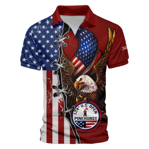 Golf Eagle Sport Vintage Red Updated Logo 125th U.S. Open Titleist Vneck Polo Shirt Style Classic Polo Shirt For Men UXGL190-TL