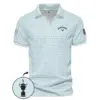 Golf Pattern Cup Light Blue Mix Green Updated Logo 125th U.S. Open Pinehurst Titleist Vneck Polo Shirt Style Classic