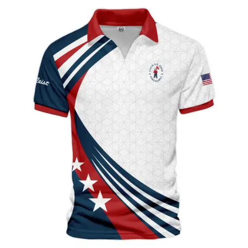 Golf Sport Blue Mix Updated Logo 125th U.S. Open Pinehurst Titleist Vneck Polo Shirt Style Classic UXGL189-TL