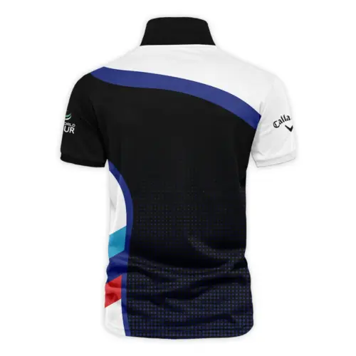 V-neck Polo Shirt Callaway BMW PGA Championship Black Background Halftone Blue Red UXGL177-CL