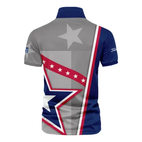 Updated Logo 125th U.S. Open Titleist White Star Red Line Blue  Vneck Polo Shirt Style Classic Polo Shirt For Men