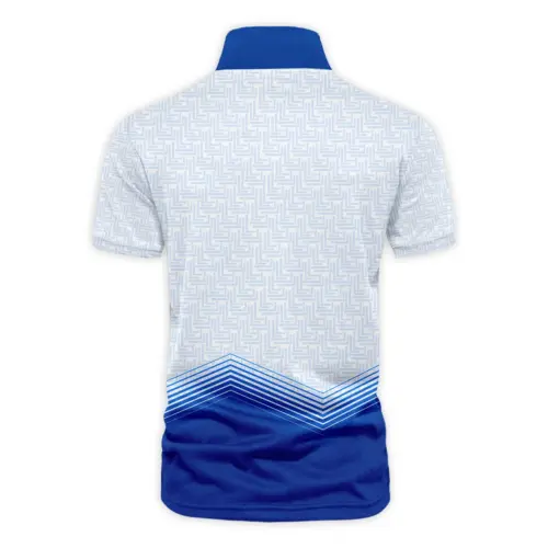 Updated Logo 125th U.S. Open Blue Gradient Pattern White  Callaway Vneck Polo Shirt Style Classic UXGL193-CLW