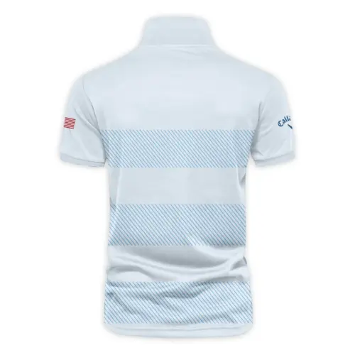 V-neck Polo Shirt Callaway 125th US Open Championship Light Blue Background Line Blue UXGL171