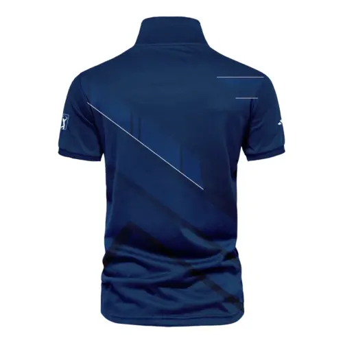 Adidas Updated Logo 125th U.S. Open Blue Gradient With White Straight Line Vneck Polo Shirt Style Classic Polo Shirt For Men
