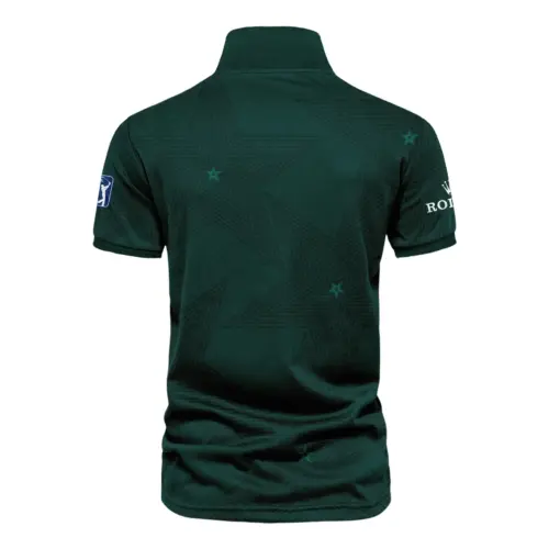 Stars Dark Green Golf Masters Tournament Rolex Vneck Polo Shirt Style Classic Polo Shirt For Men UXGL181-RL
