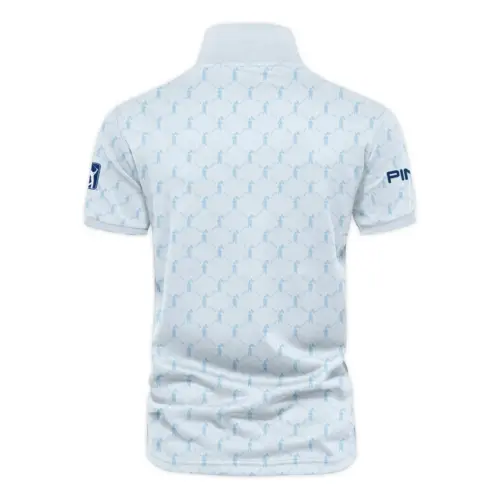 Golf Sport Pattern Light Blue Style Updated Logo 125th U.S. Open Ping Vneck Polo Shirt Style Classic