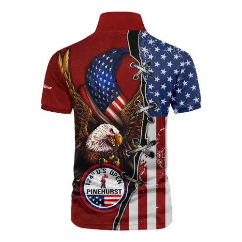 Golf Eagle Sport Vintage Red Updated Logo 125th U.S. Open Titleist Vneck Polo Shirt Style Classic Polo Shirt For Men UXGL190-TL