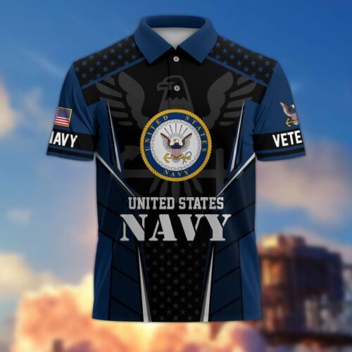 Premium US Navy Polo Shirt, Gifts For US Veterans, Gifts On Father's Day, Independence Day, Armed Forces Day, Veterans Day, Memorial Day