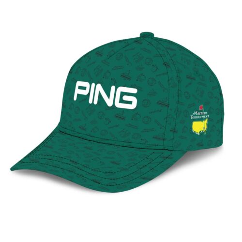 Golf Pattern White Mix Green Ping Masters Tournament Style Classic Golf All over Print Cap